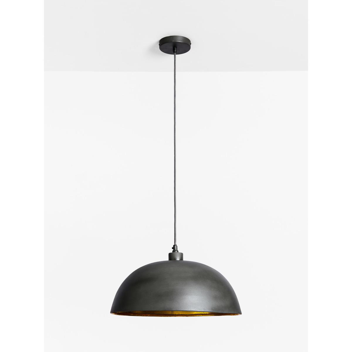 John Lewis & Partners Dome Pendant Ceiling Light, Grey/Gold – image 4