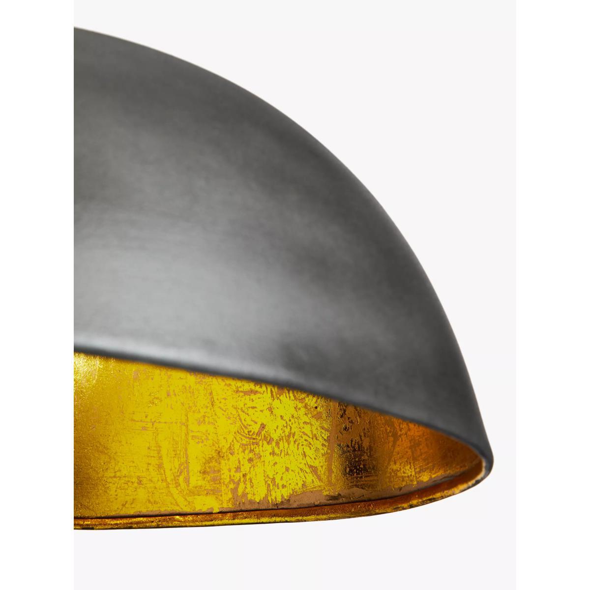 John Lewis & Partners Dome Pendant Ceiling Light, Grey/Gold – image 5