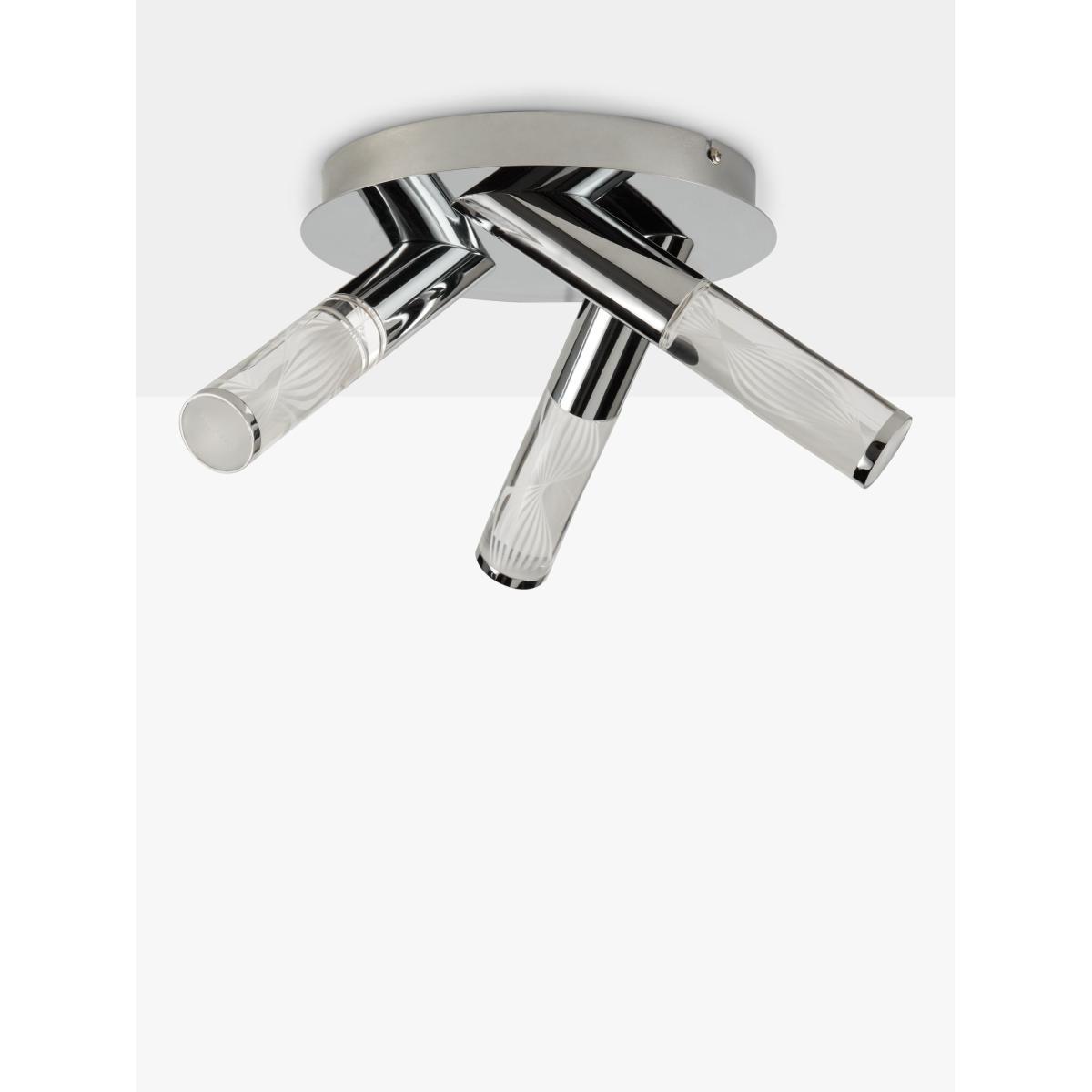 John Lewis & Partners Oslo LED 3 Arm Bathroom Ceiling Plate, Chrome – image 2