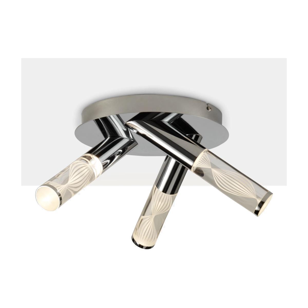 John Lewis & Partners Oslo LED 3 Arm Bathroom Ceiling Plate, Chrome – image 1