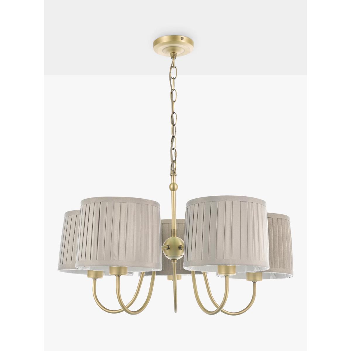 John Lewis Classic Curve 5 Arm Pendant Ceiling Light, Matte Antique Brass – image 3