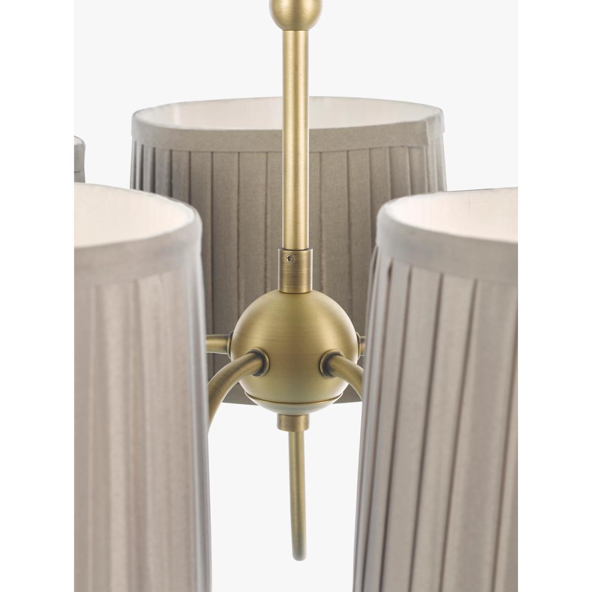 John Lewis Classic Curve 5 Arm Pendant Ceiling Light, Matte Antique Brass – image 5