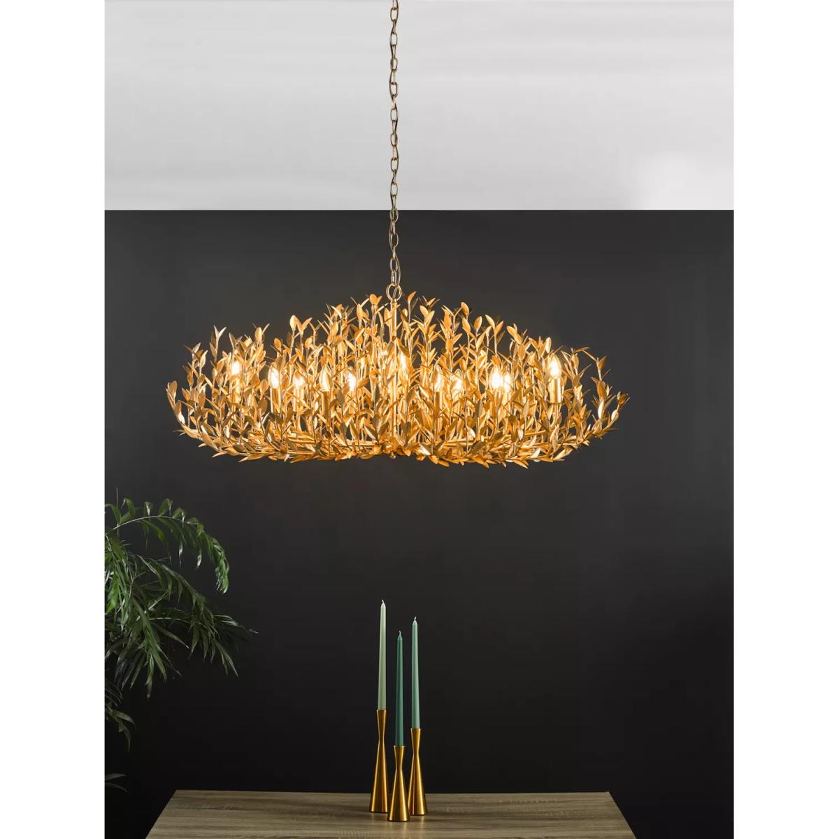 Där Silvius 12 Arm Oval Ceiling Light, Gold – image 8