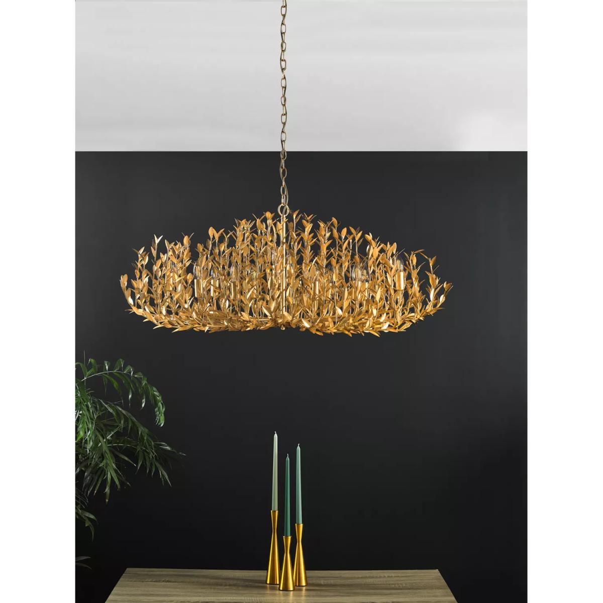 Där Silvius 12 Arm Oval Ceiling Light, Gold – image 9