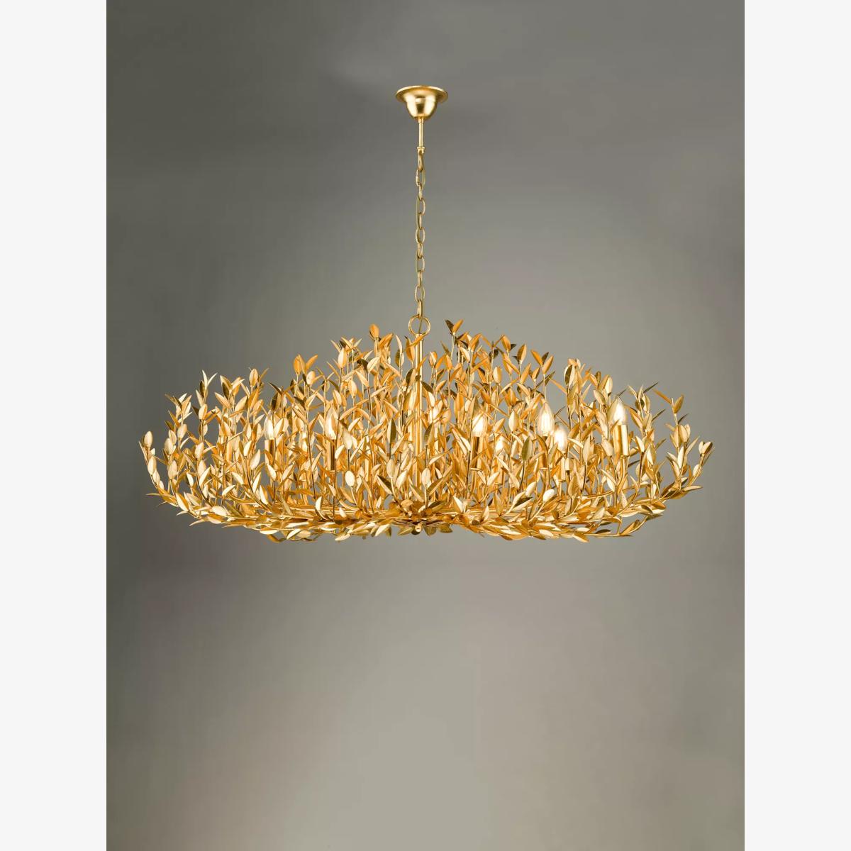 Där Silvius 12 Arm Oval Ceiling Light, Gold – image 1
