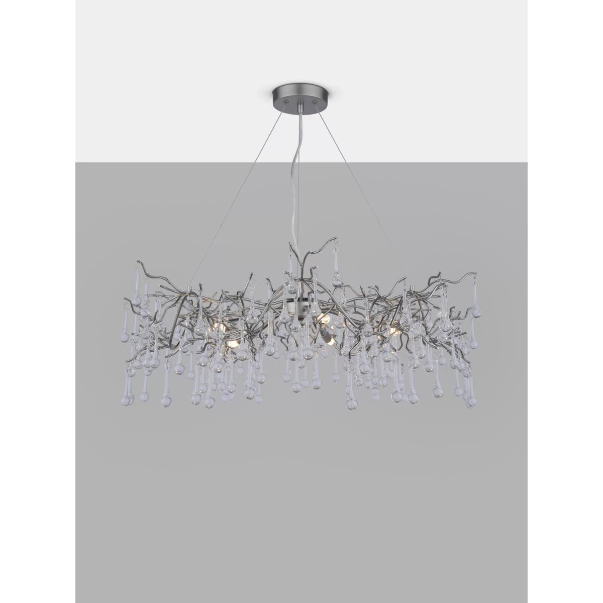 Laura Ashley Willow Grande Ceiling Light, Pewter – image 3