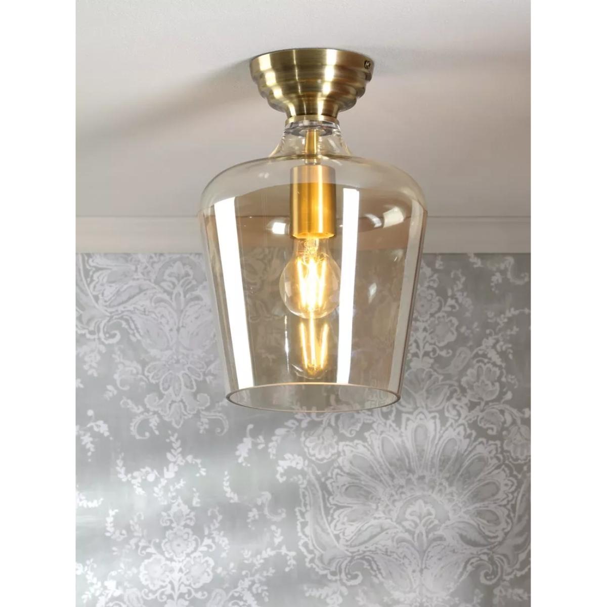 Laura Ashley Ockley Semi-Flush Ceiling Light, Metallic Brass – image 2