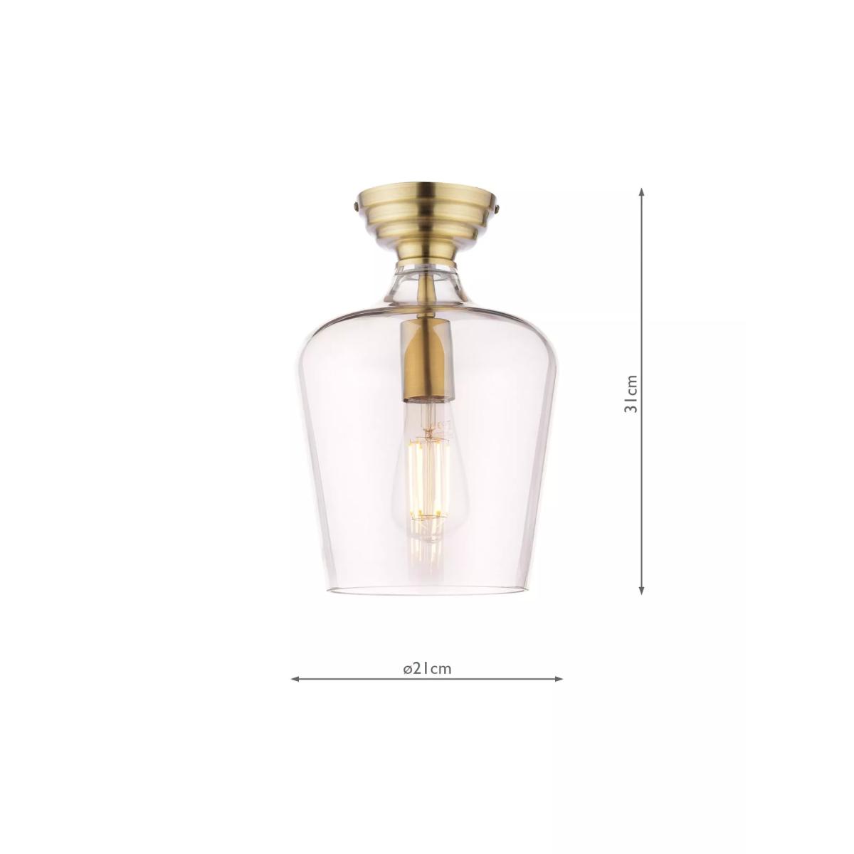 Laura Ashley Ockley Semi-Flush Ceiling Light, Metallic Brass – image 6