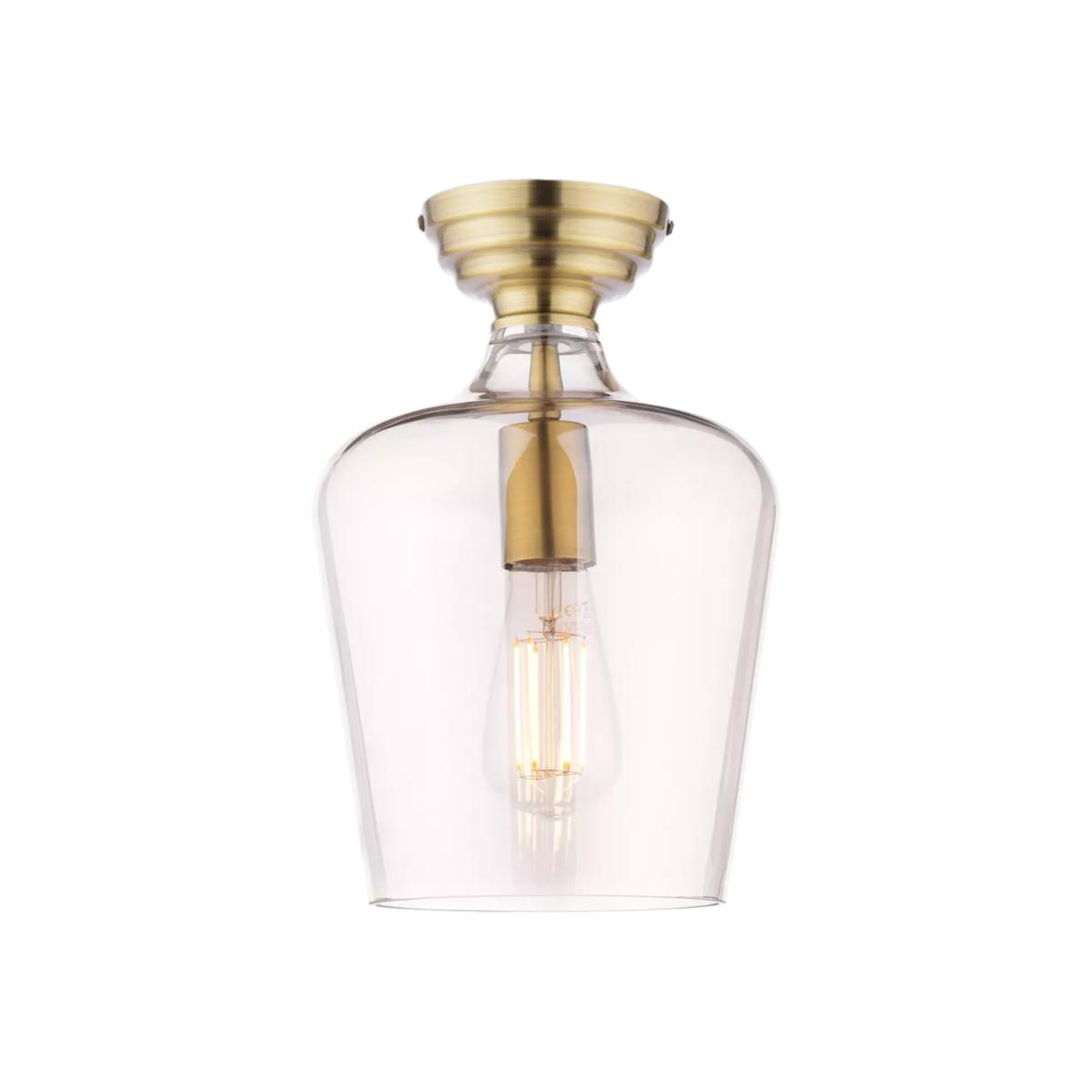Laura Ashley Ockley Semi-Flush Ceiling Light, Metallic Brass – image 1