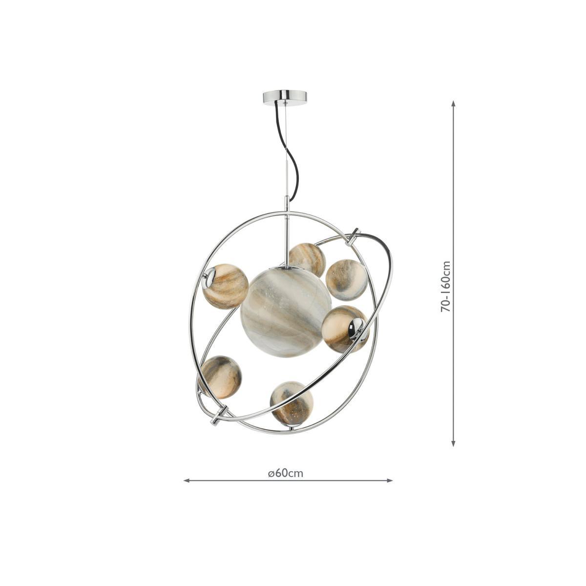 Där Mikara Glass Ceiling Light, Polished Chrome – image 6