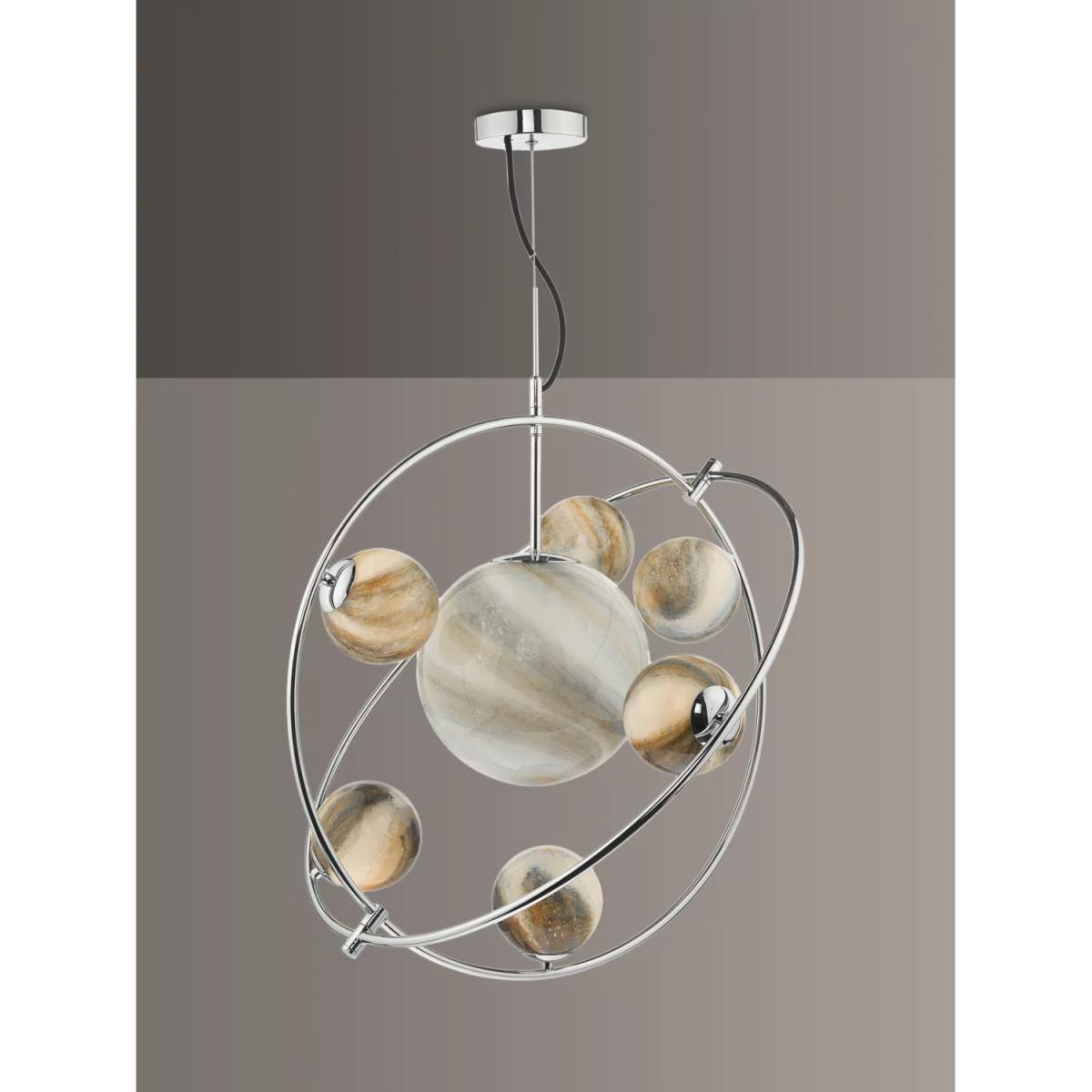 Där Mikara Glass Ceiling Light, Polished Chrome – image 1