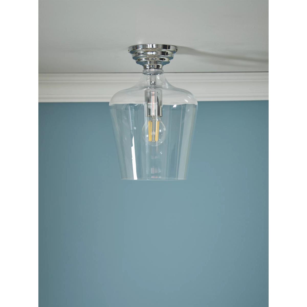 Laura Ashley Ockley Glass Semi Flush Ceiling Light, Polished Chrome – image 2