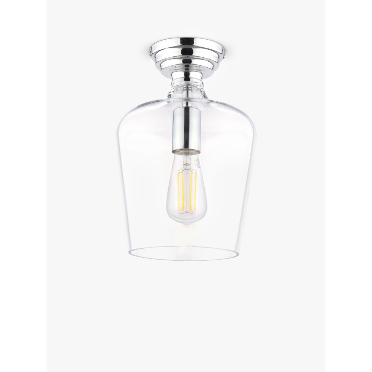 Laura Ashley Ockley Glass Semi Flush Ceiling Light, Polished Chrome – image 3