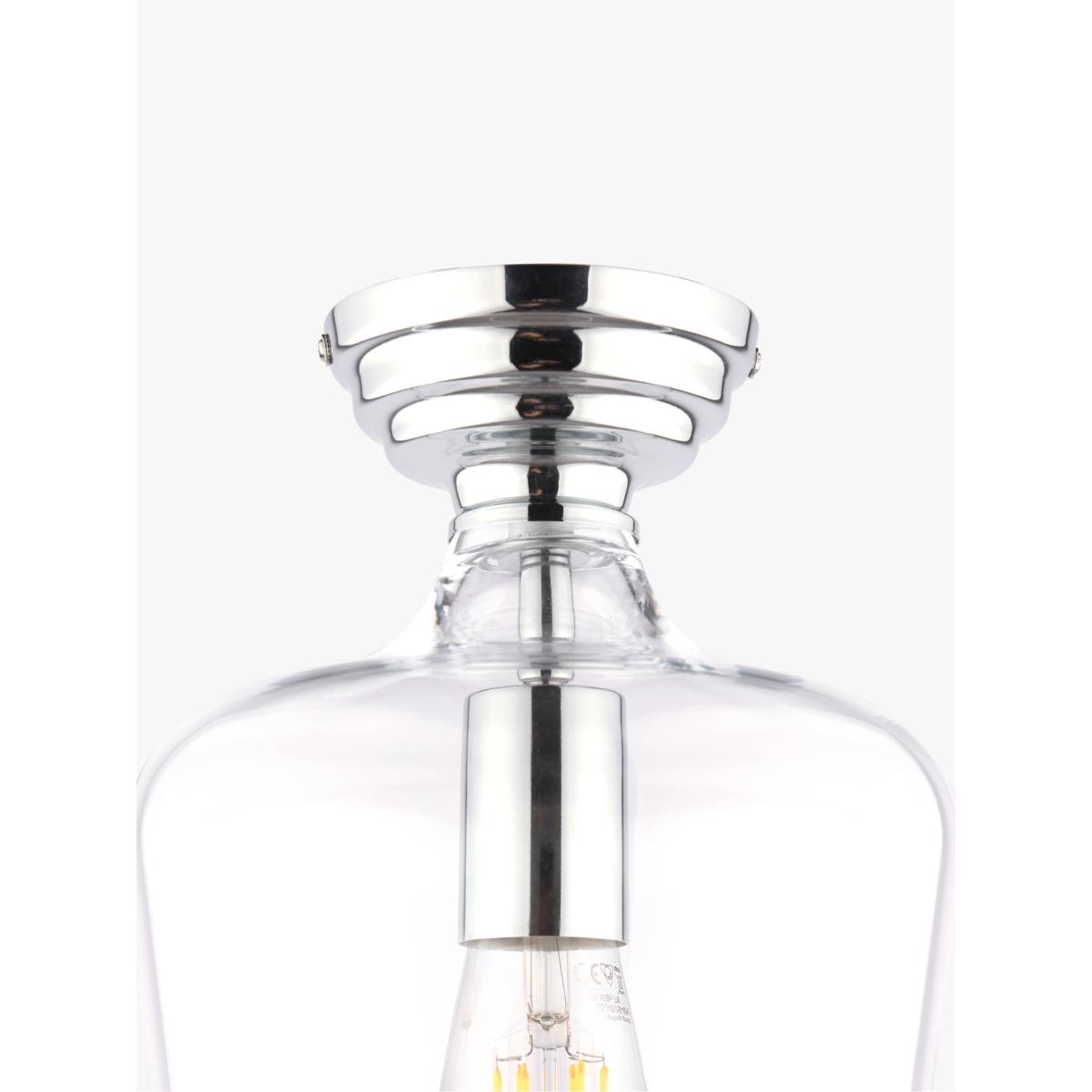 Laura Ashley Ockley Glass Semi Flush Ceiling Light, Polished Chrome – image 4