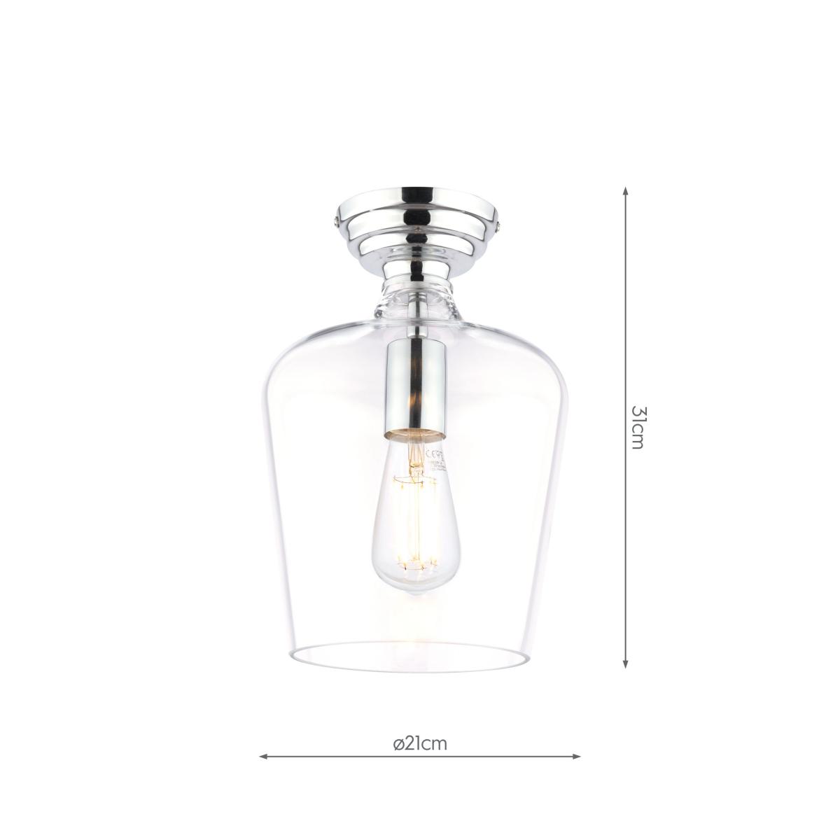 Laura Ashley Ockley Glass Semi Flush Ceiling Light, Polished Chrome – image 5