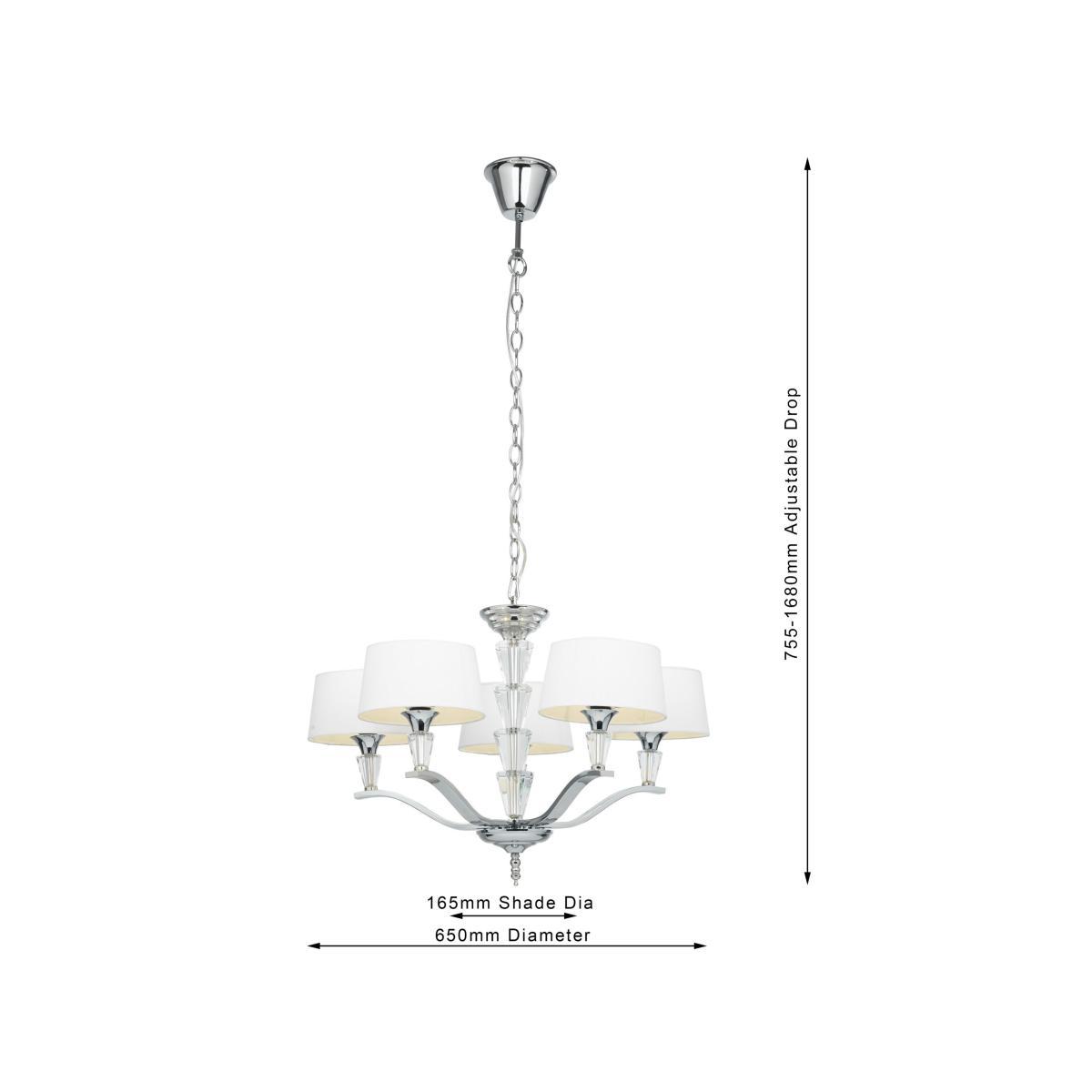 Bay Lighting Phoebe Crystal Ceiling Light, Clear/Chrome – image 5