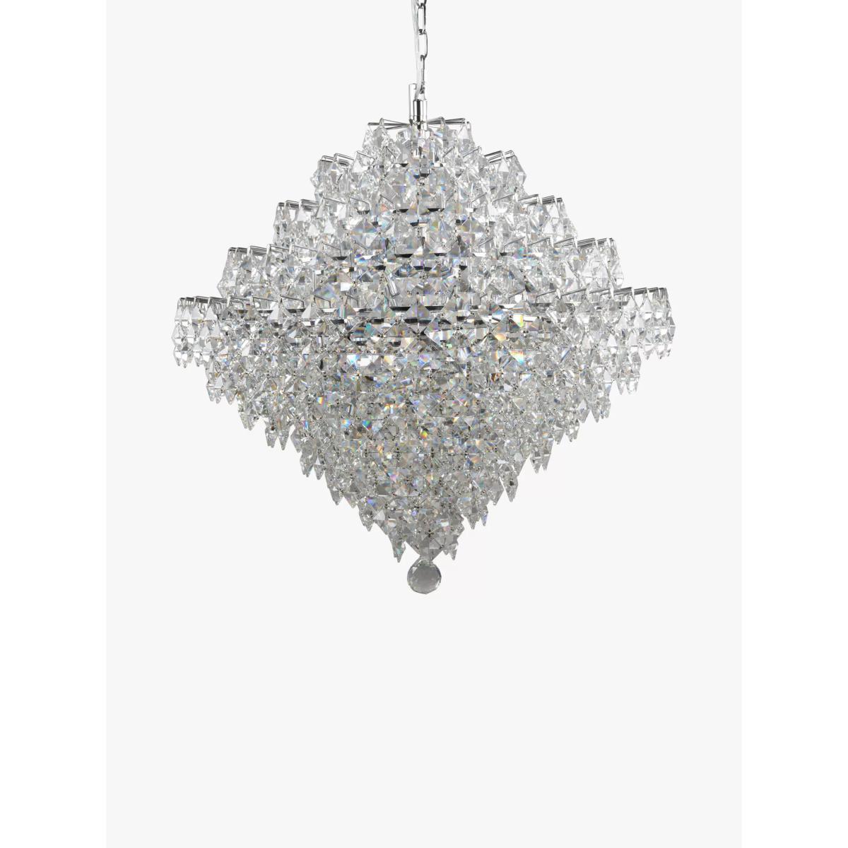 Impex Diamond Lead Chandelier Ceiling Light, Clear/Chrome – image 2