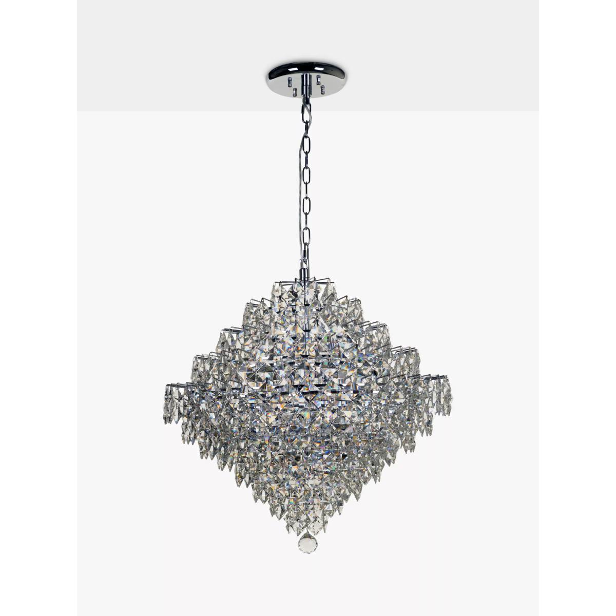 Impex Diamond Lead Chandelier Ceiling Light, Clear/Chrome – image 4