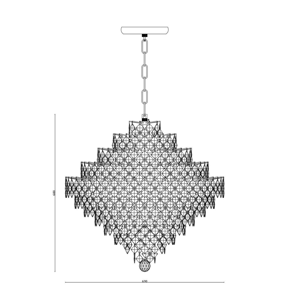 Impex Diamond Lead Chandelier Ceiling Light, Clear/Chrome – image 7