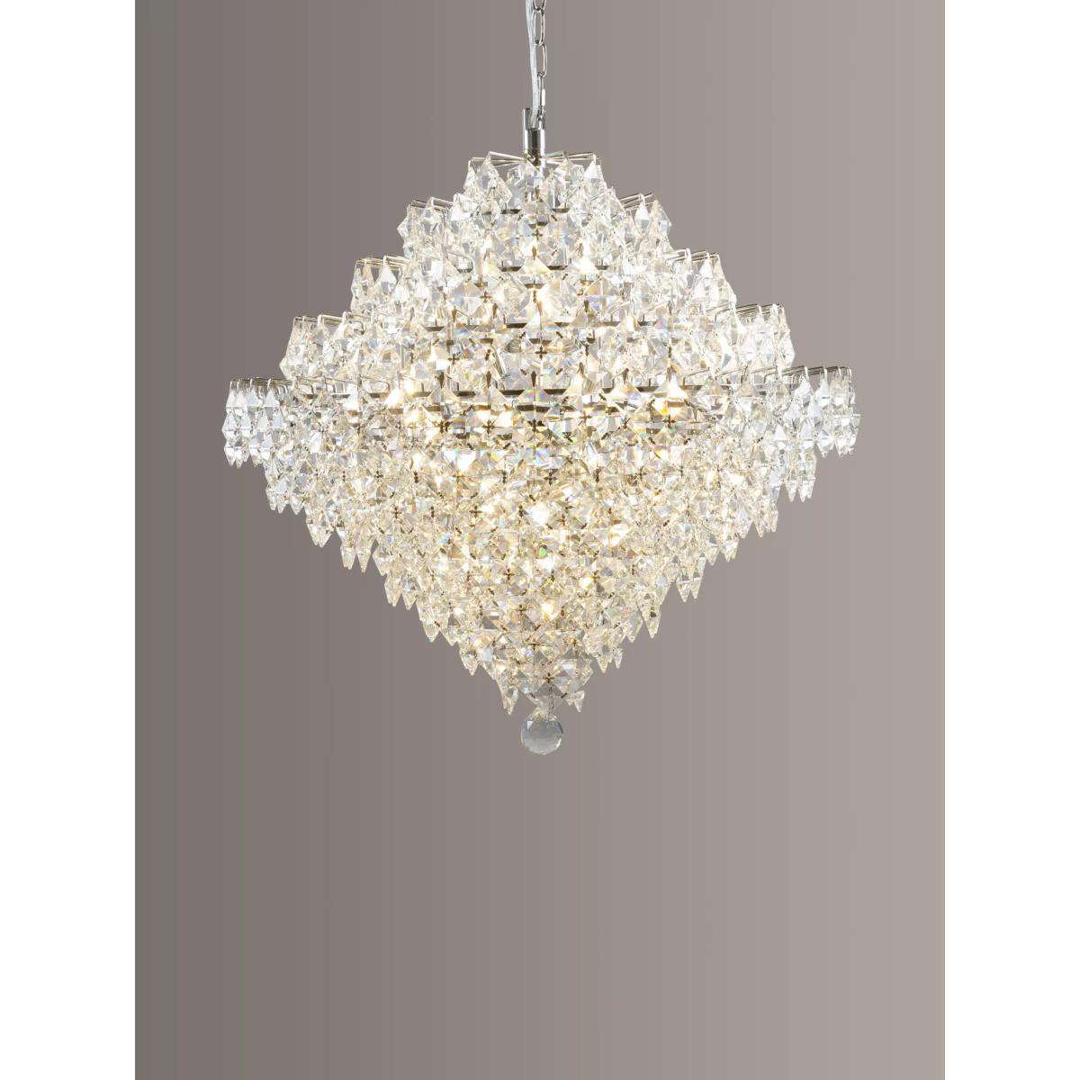 Impex Diamond Lead Chandelier Ceiling Light, Clear/Chrome – image 1
