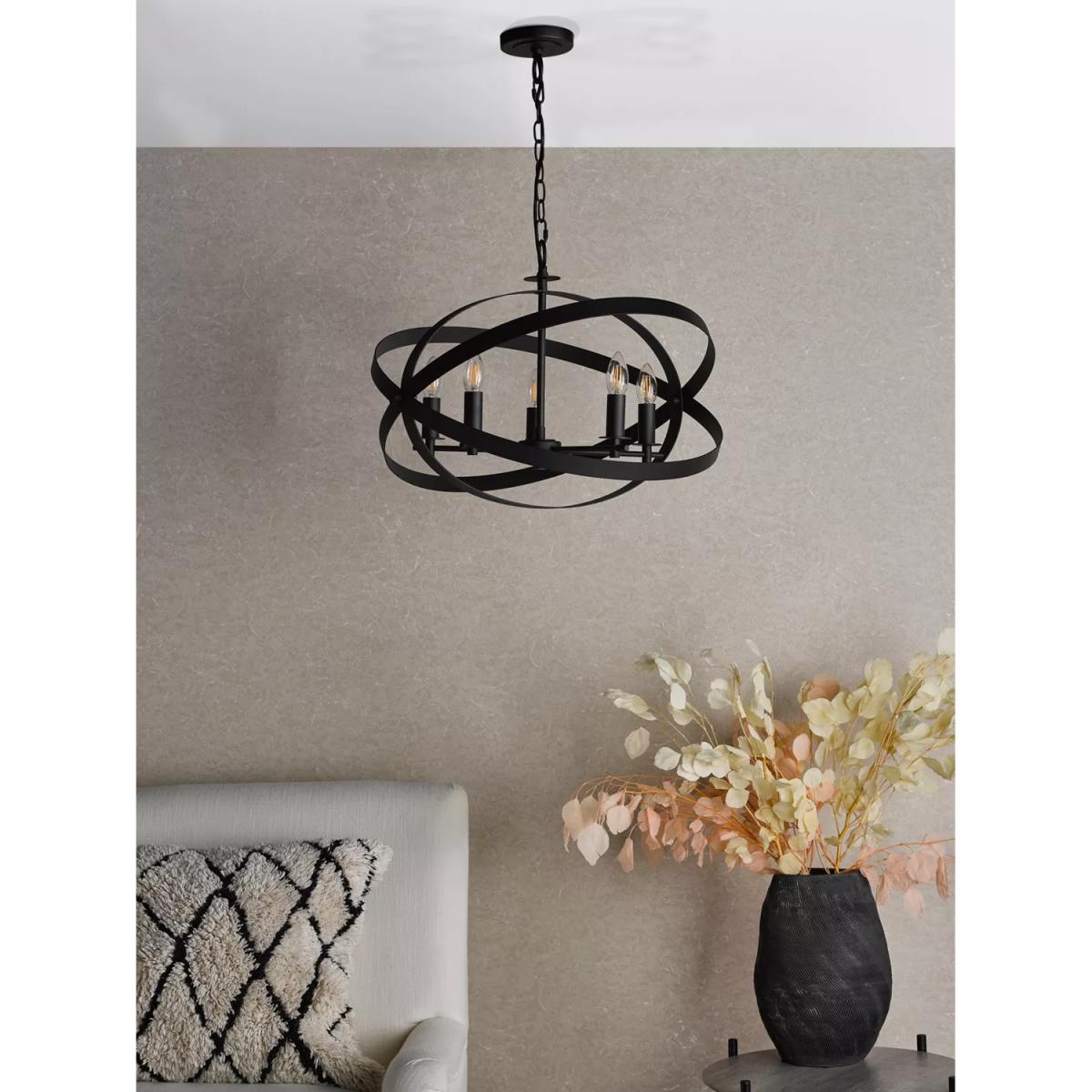 Där Nitya 5 Arm Pendant Ceiling Light, Black – image 6