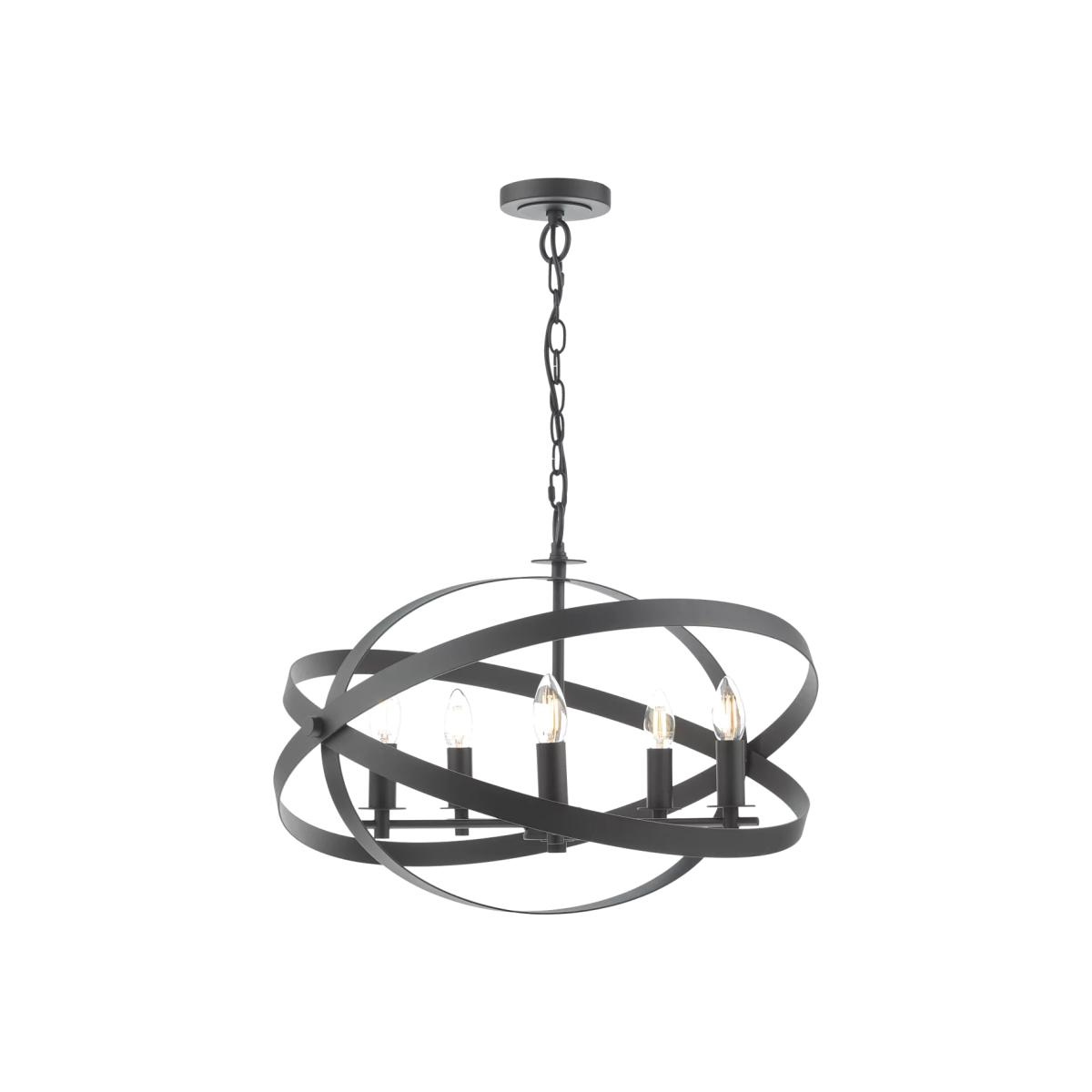 Där Nitya 5 Arm Pendant Ceiling Light, Black – image 1