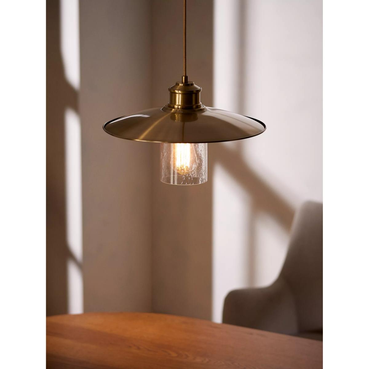 John Lewis Torrin Metal & Glass Pendant Ceiling Light, Antique Brass – image 3
