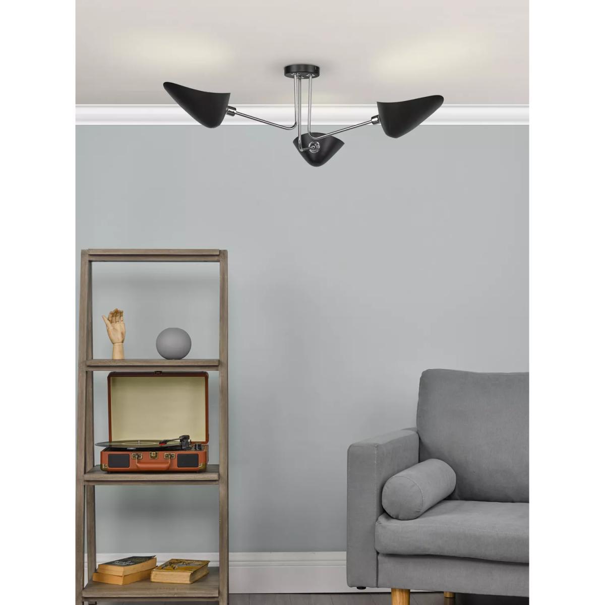 Där Sebastian Semi Flush Ceiling Light, Black – image 5