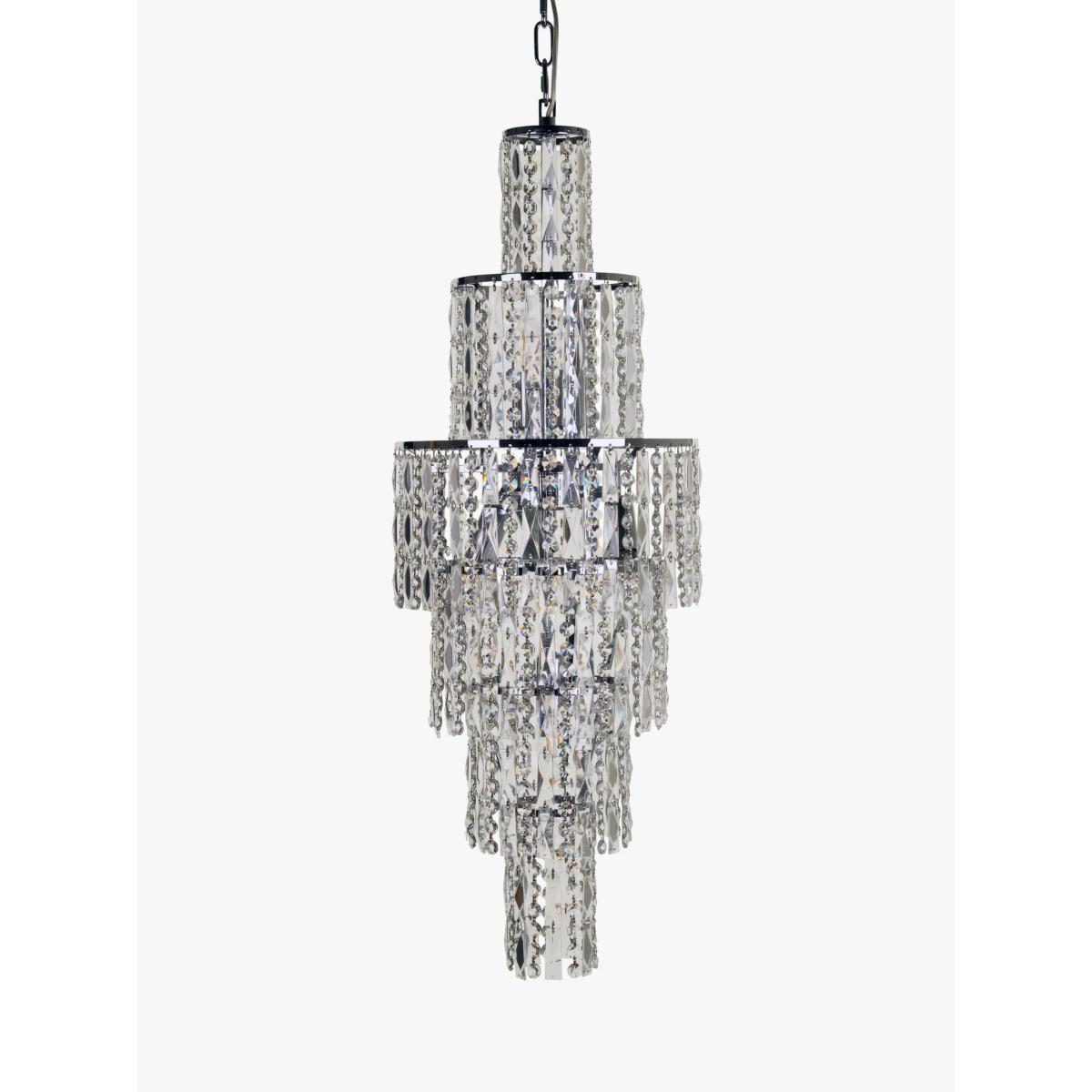 Impex New York Crystal Chandelier Ceiling Light, Clear/Chrome – image 2