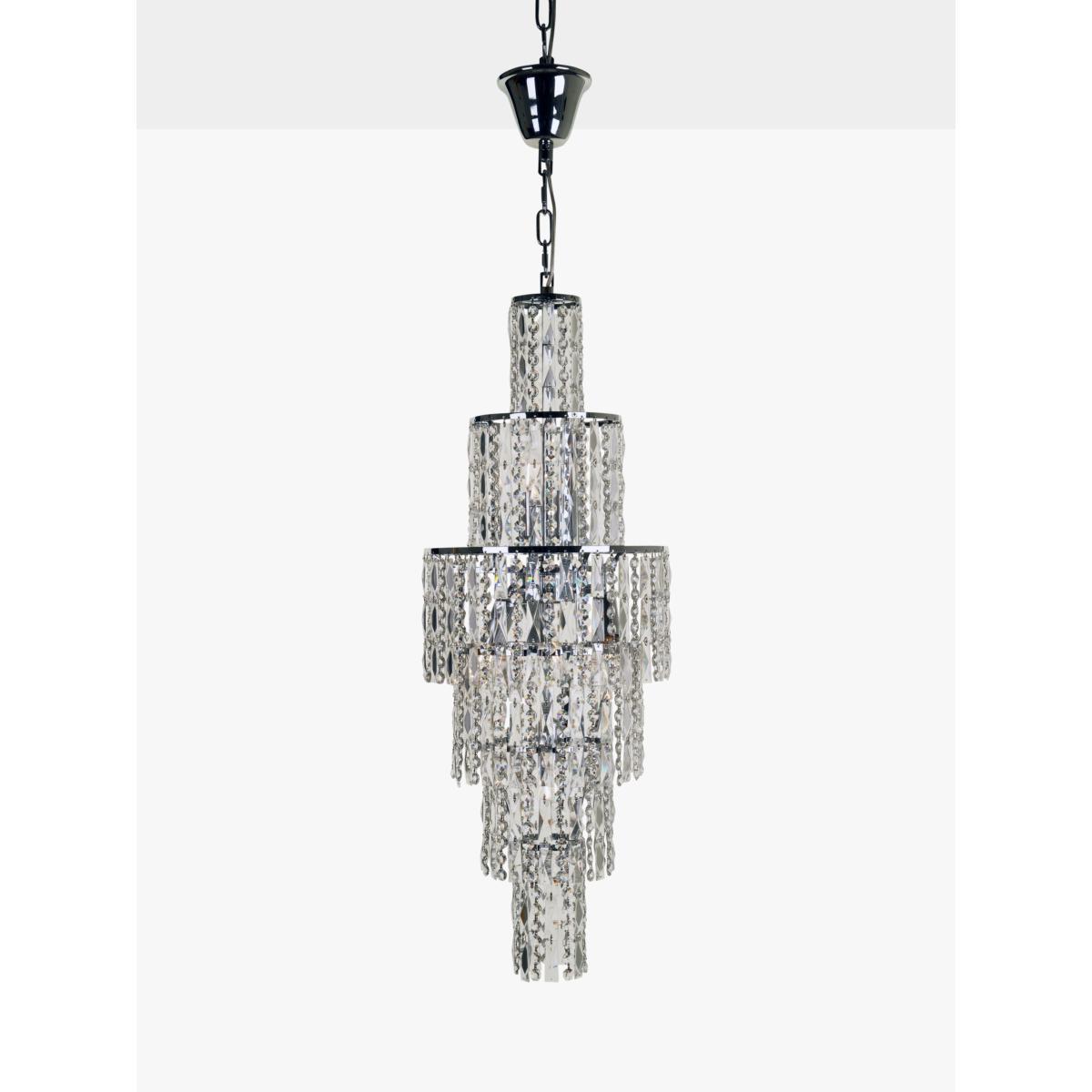 Impex New York Crystal Chandelier Ceiling Light, Clear/Chrome – image 3