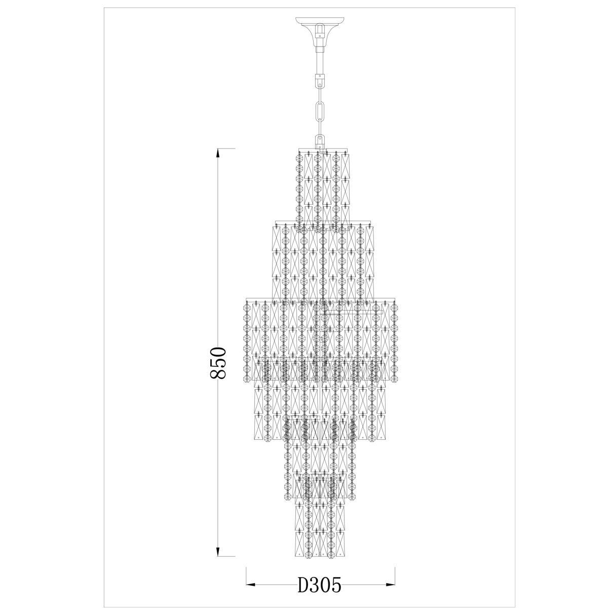 Impex New York Crystal Chandelier Ceiling Light, Clear/Chrome – image 6