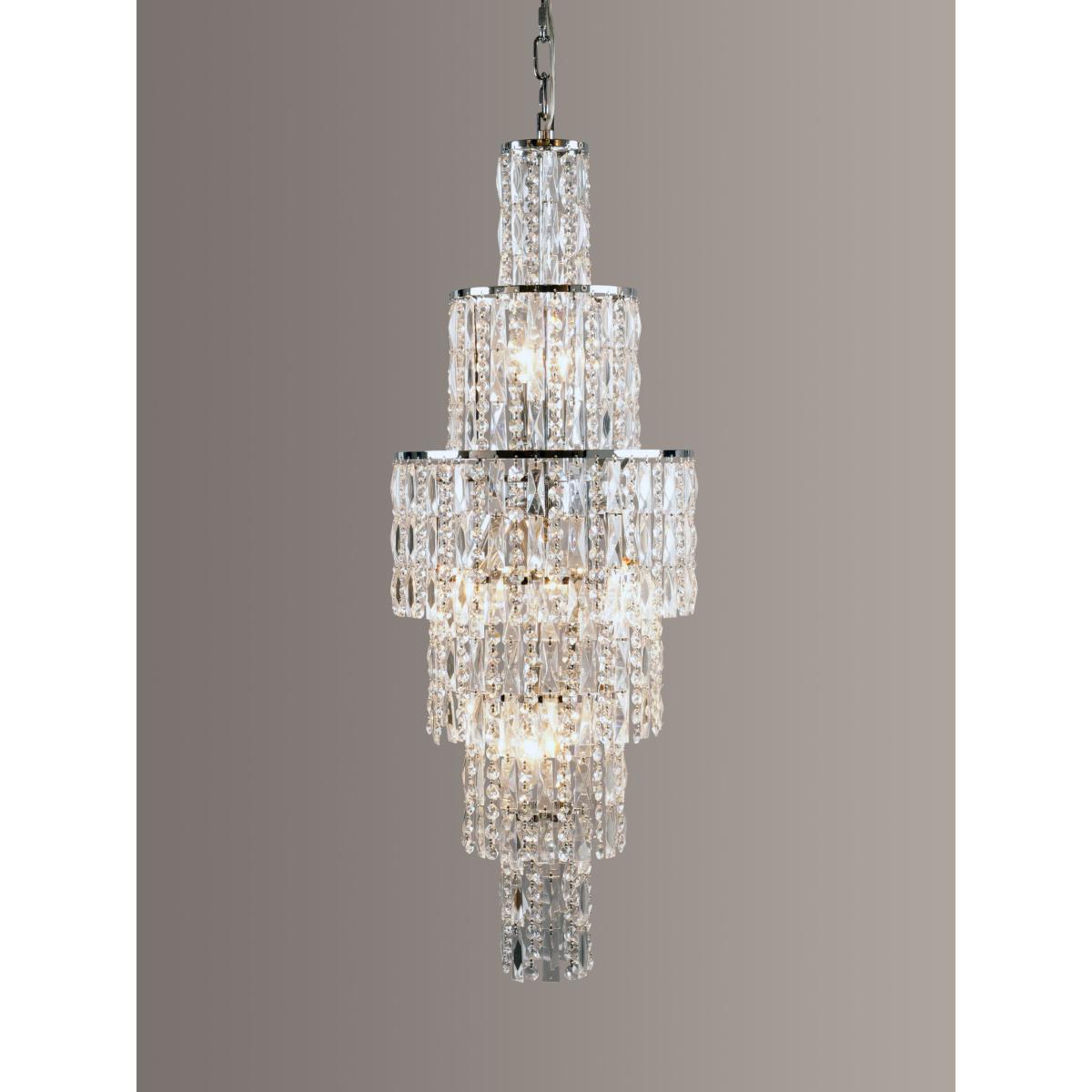 Impex New York Crystal Chandelier Ceiling Light, Clear/Chrome – image 1
