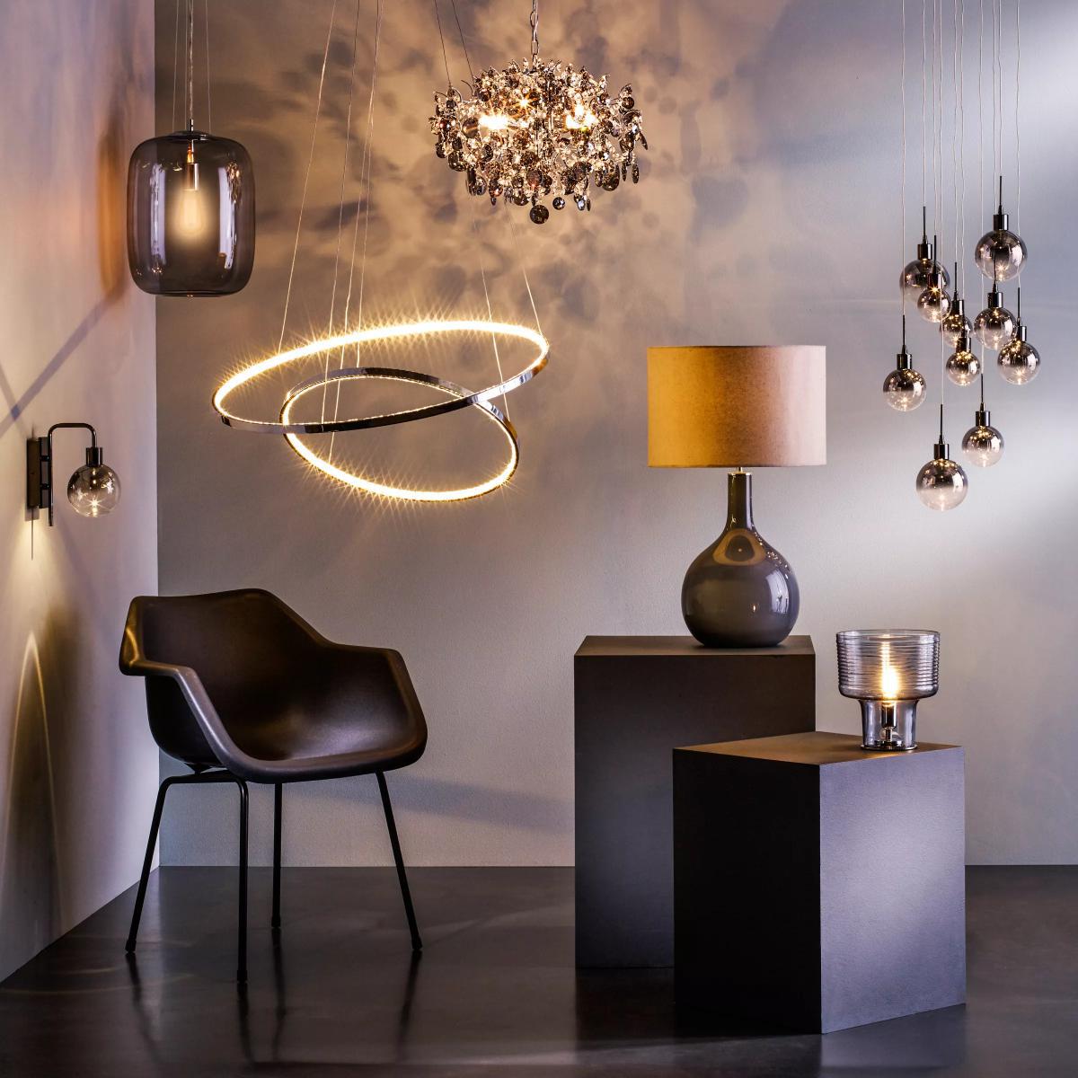 John Lewis & Partners Dano LED Ombre Glass Ceiling Light, 10 Light, Smoke – image 9