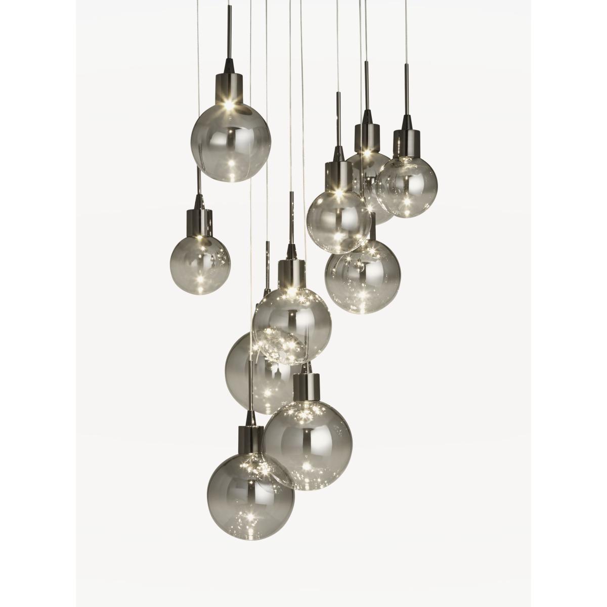 John Lewis & Partners Dano LED Ombre Glass Ceiling Light, 10 Light, Smoke – image 1