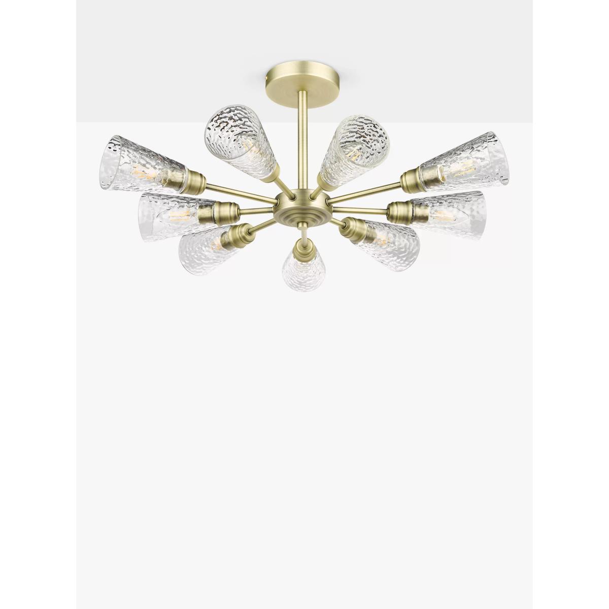 John Lewis Constellation Semi Flush 9 Bulb Ceiling Light, Metallic Brass – image 3