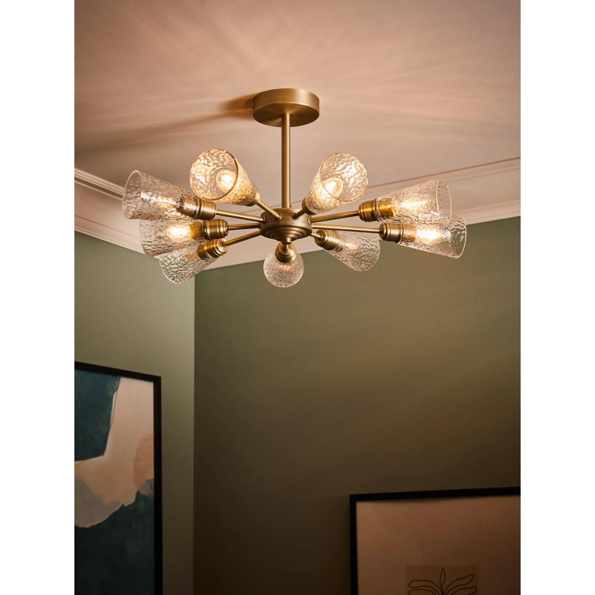 John Lewis Constellation Semi Flush 9 Bulb Ceiling Light, Metallic Brass – image 4