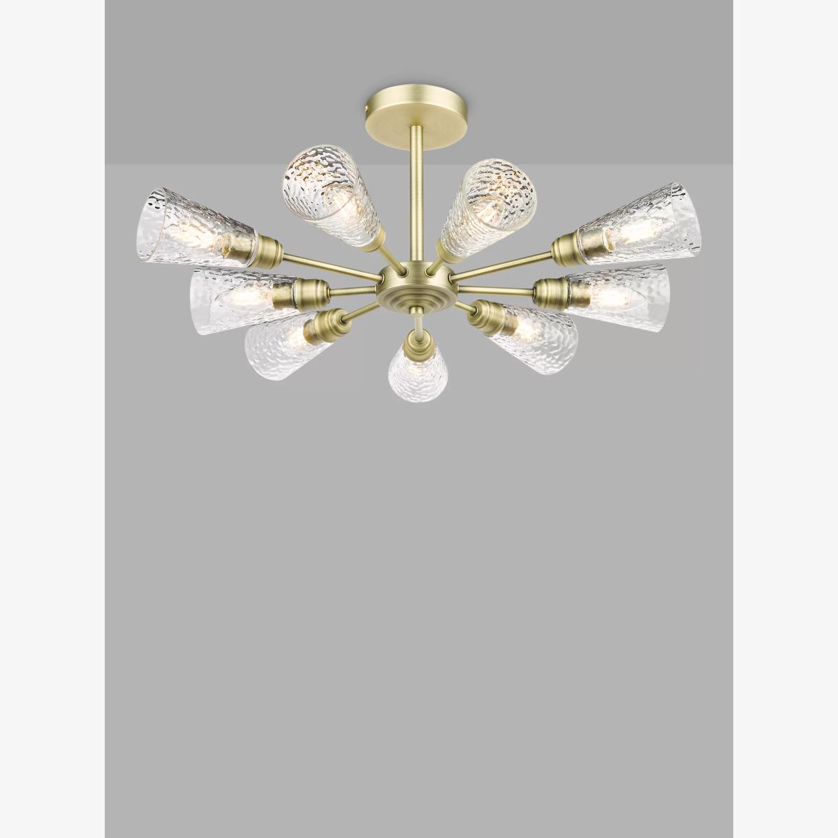 John Lewis Constellation Semi Flush 9 Bulb Ceiling Light, Metallic Brass – image 1