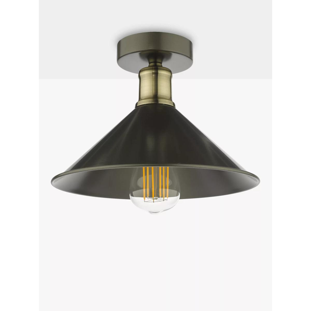 Där Jalen Flush Ceiling Light, Graphite/Antique Brass – image 2