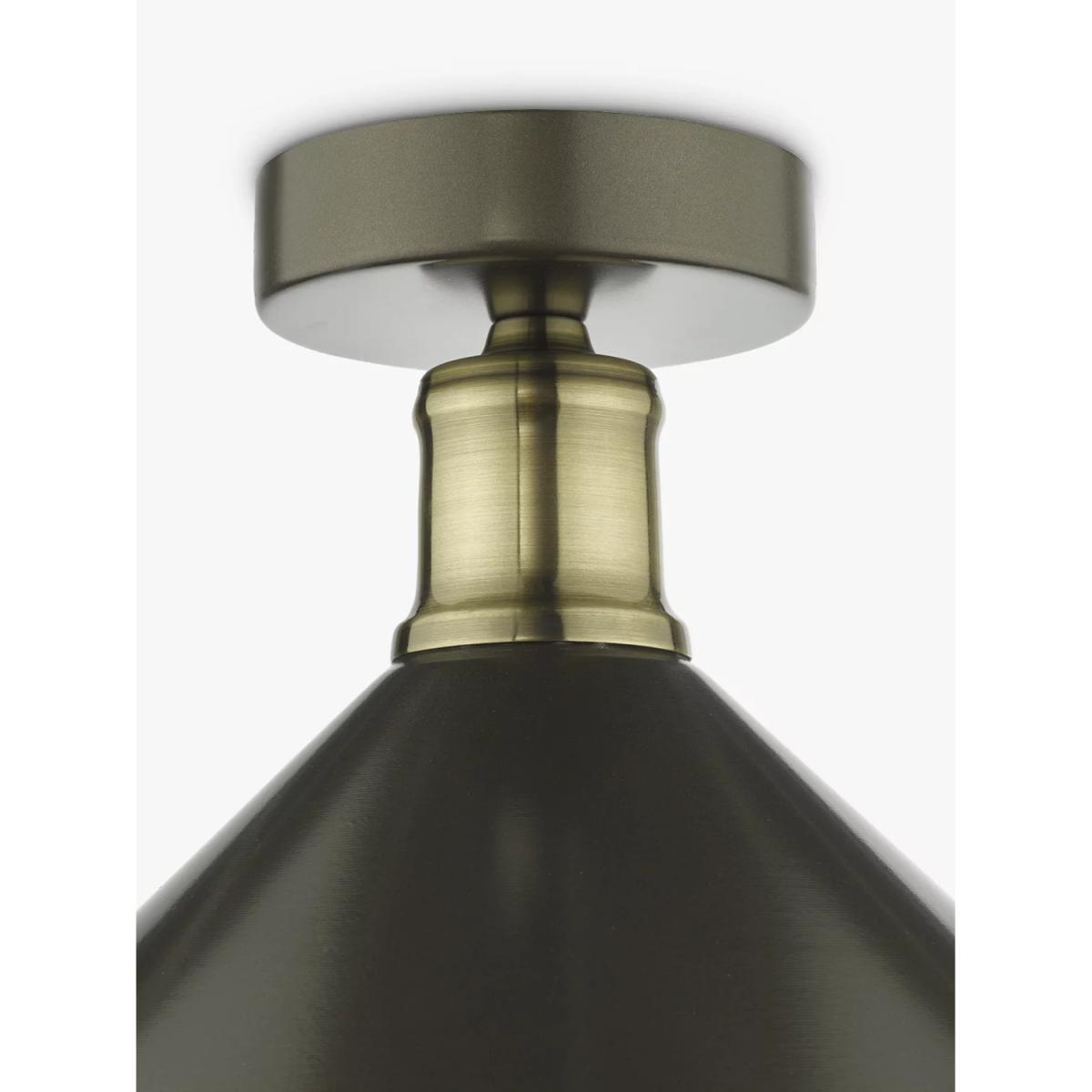 Där Jalen Flush Ceiling Light, Graphite/Antique Brass – image 3