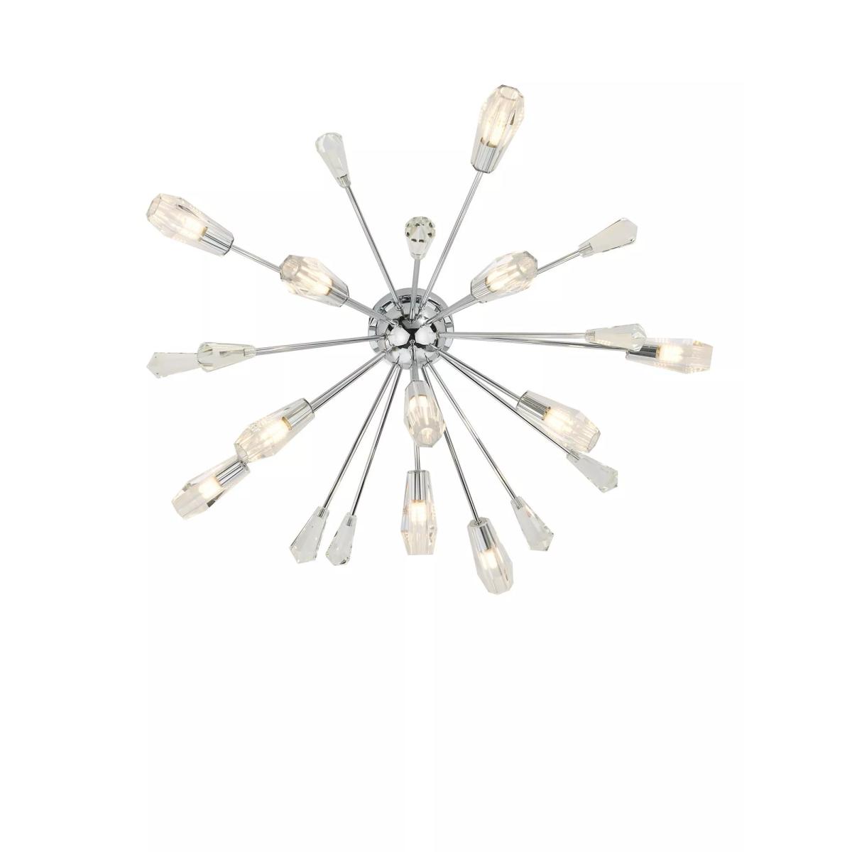 Där Kalyssa 11 Arm Semi-Flush Ceiling Light, Clear/Silver – image 4