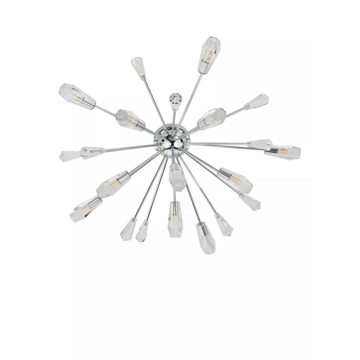 Där Kalyssa 11 Arm Semi-Flush Ceiling Light, Clear/Silver – image 5