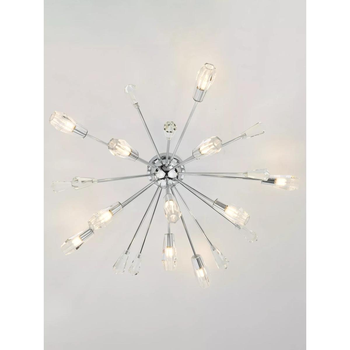 Där Kalyssa 11 Arm Semi-Flush Ceiling Light, Clear/Silver – image 6
