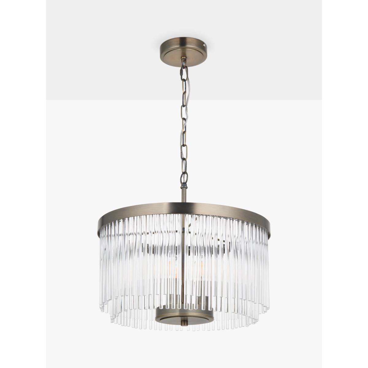 John Lewis Lexton Chandelier Ceiling Light, Matte Antique Brass – image 2