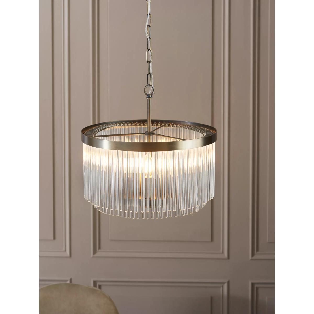 John Lewis Lexton Chandelier Ceiling Light, Matte Antique Brass – image 6