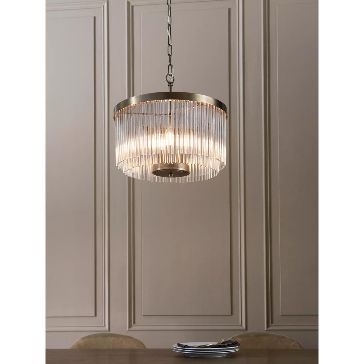 John Lewis Lexton Chandelier Ceiling Light, Matte Antique Brass – image 7