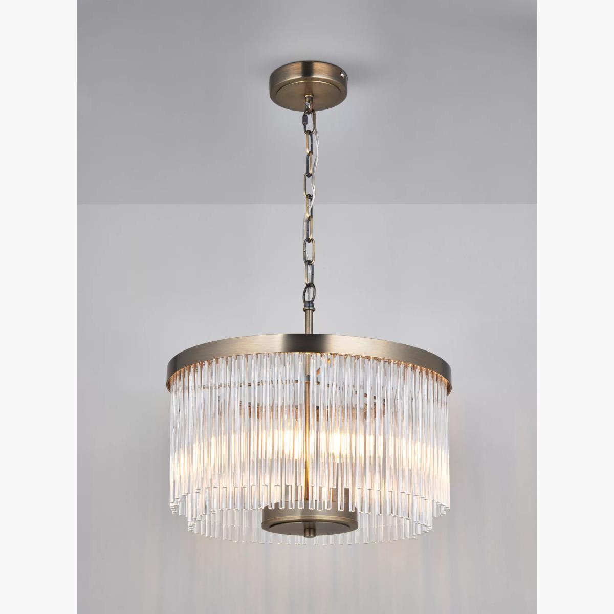 John Lewis Lexton Chandelier Ceiling Light, Matte Antique Brass – image 1