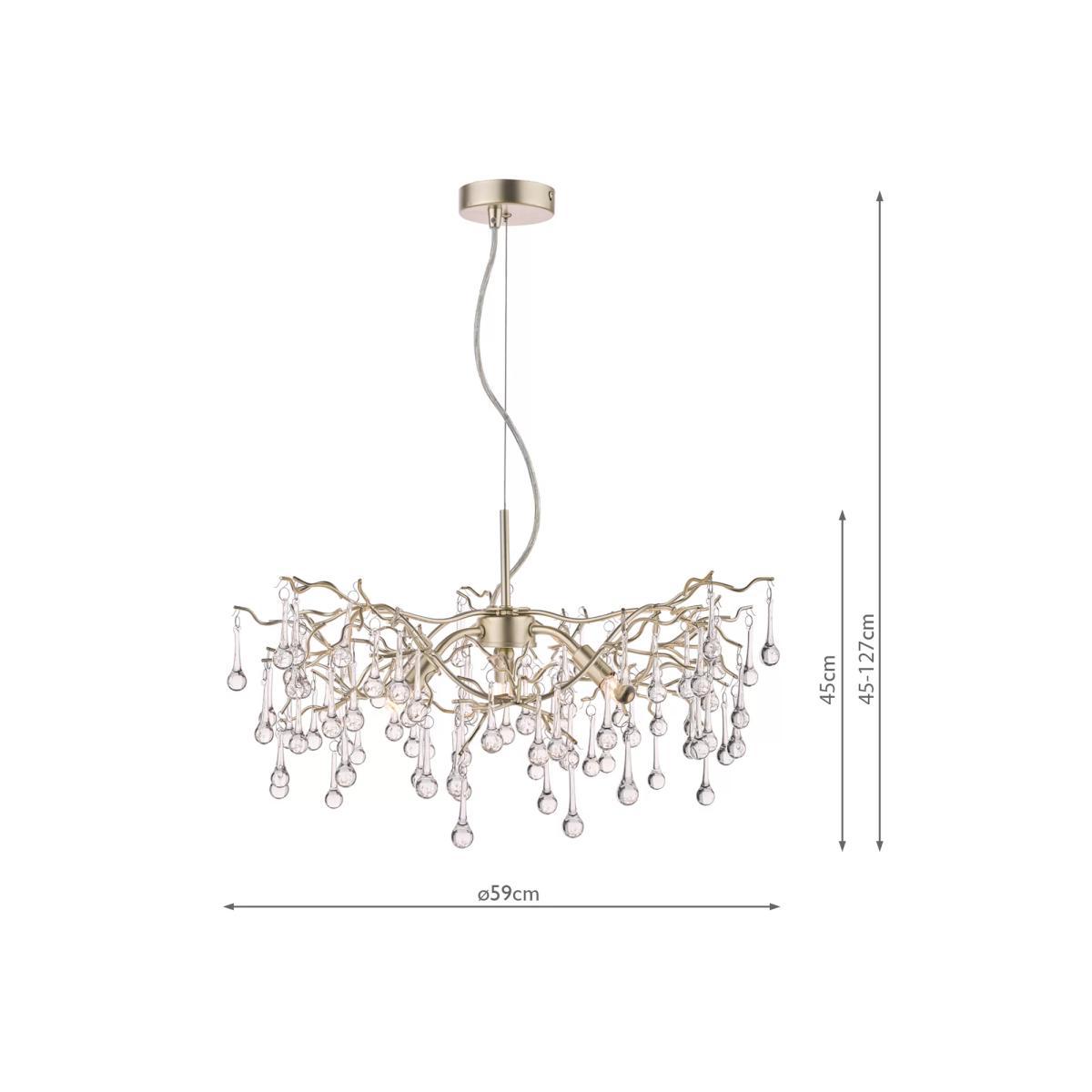 Laura Ashley Willow Crystal Branch Ceiling Light, Satin Champagne – image 3