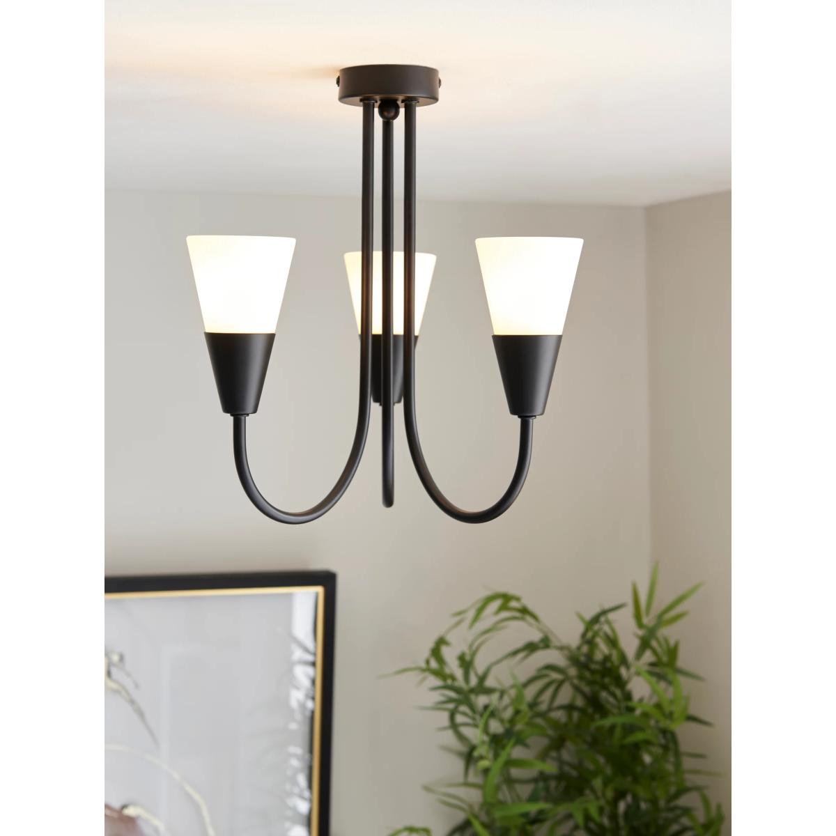 John Lewis ANYDAY Lulu 3 Arm Ceiling Light, Black – image 5