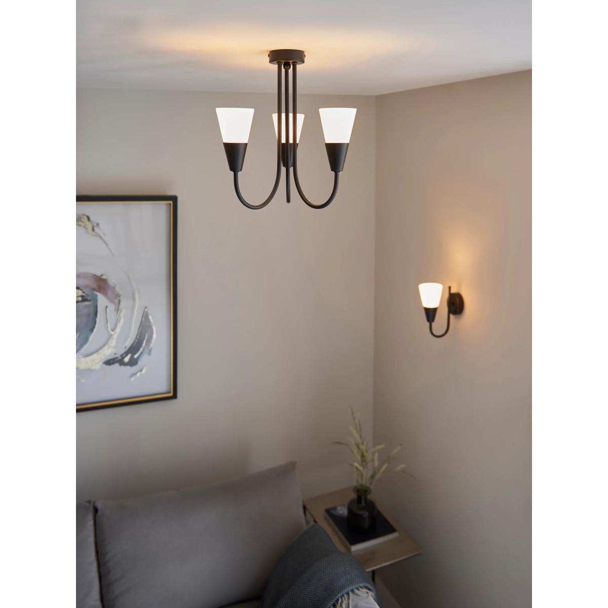 John Lewis ANYDAY Lulu 3 Arm Ceiling Light, Black – image 6
