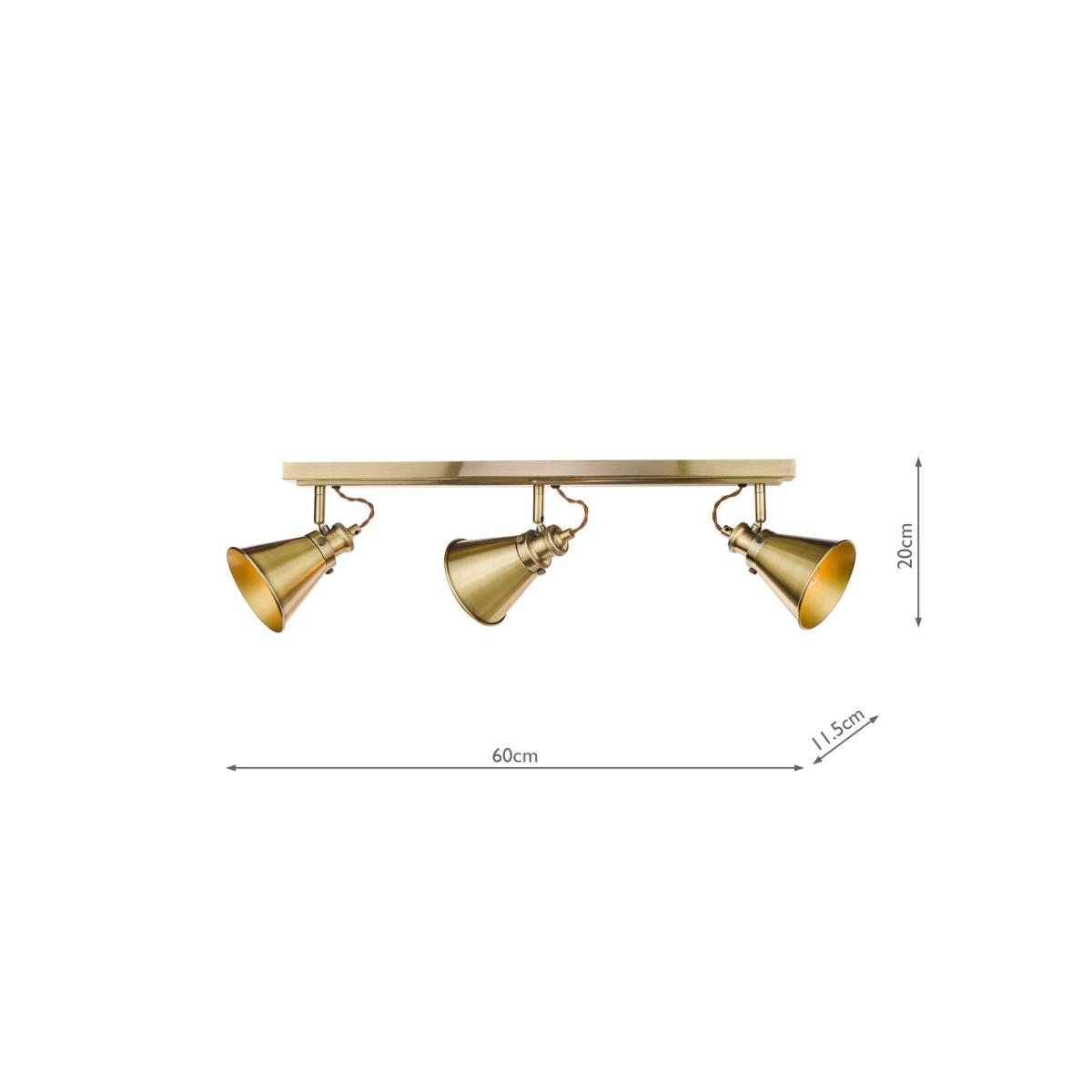 Laura Ashley Rufus 3 Spotlight Ceiling Bar, Brass – image 5